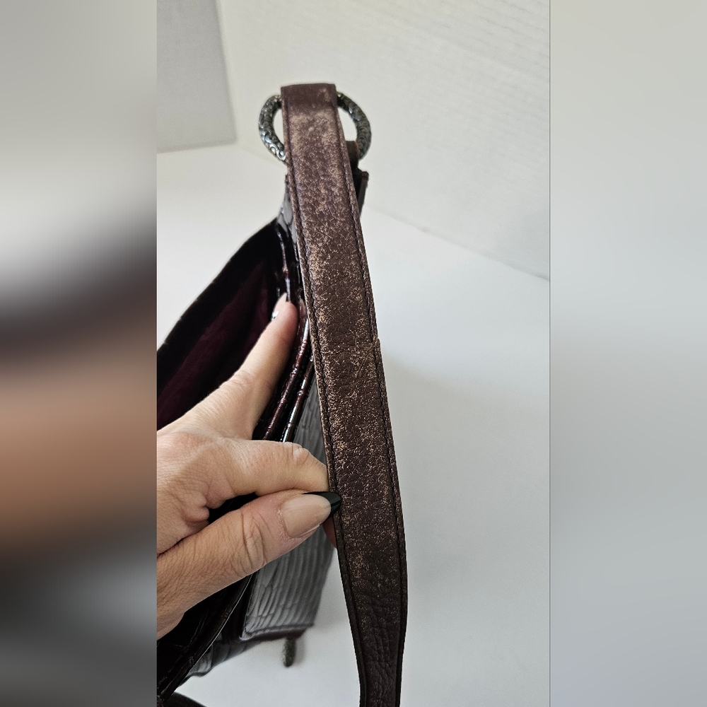 Brighton Croc Embossed Leather Shoulder Bag - Picture 12 of 13